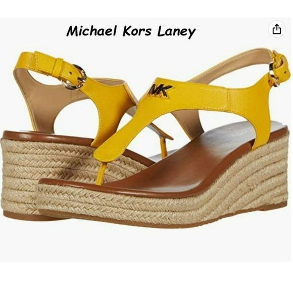 Michael Kors Shoes - MICHAEL MICHAEL KORS Laney Logo Espadrille Wedge Sandal, SZ 11, NIB